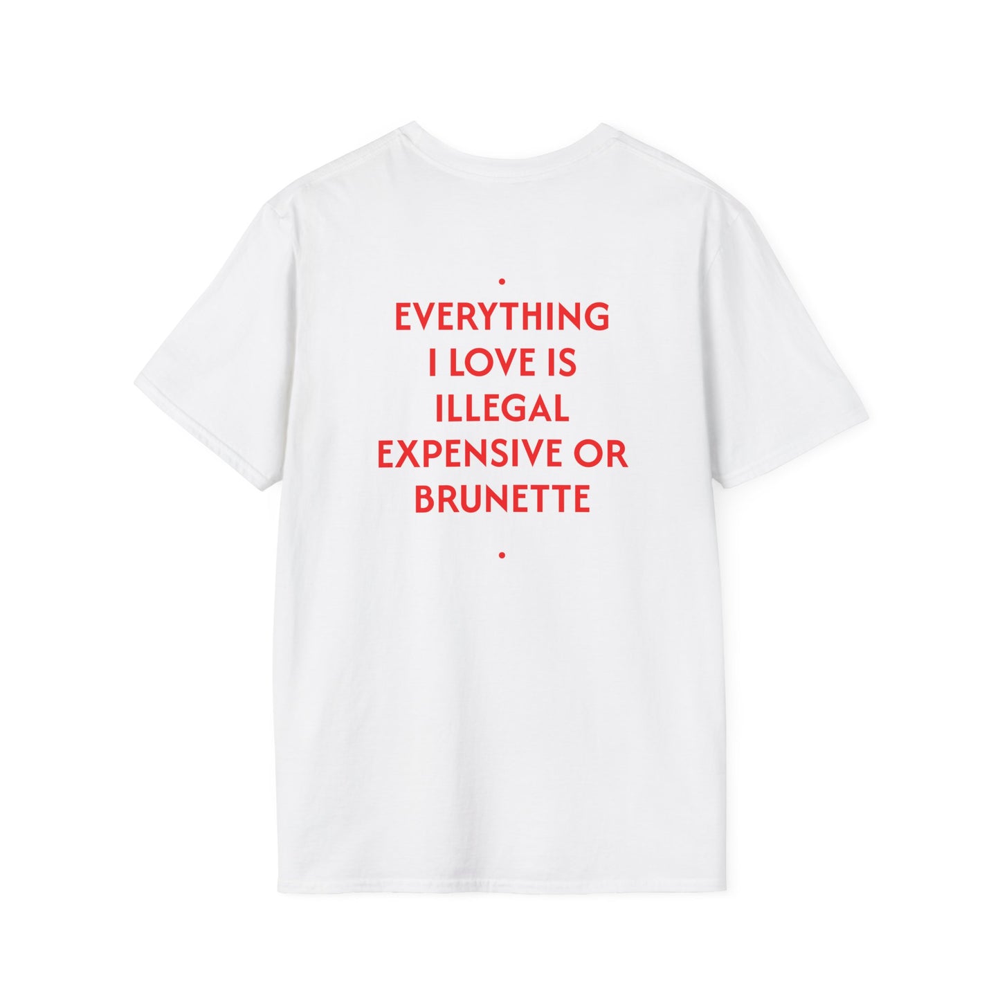 Men's T-Shirt 'EVERYTHING I LOVE IS ILLEGAL EXPENSIVE OR BRUNETTE'
